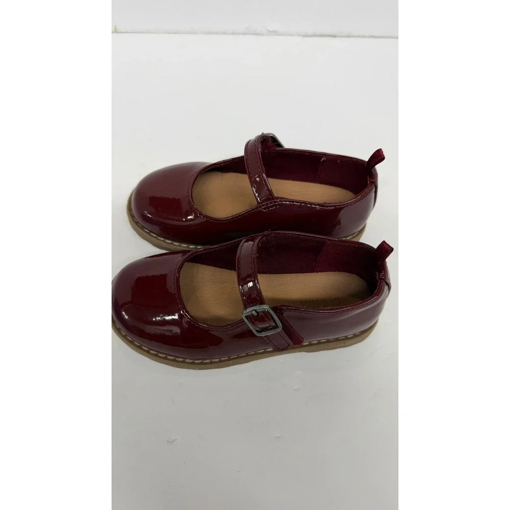 Burgundy mary JAne Flats